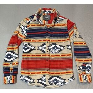 Brooklyn Cloth Mfg Co Men's Shirt Size Small Aztec Southwest Fleece Button-Up